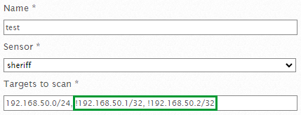 Excluding assets in a scheduled asset scan