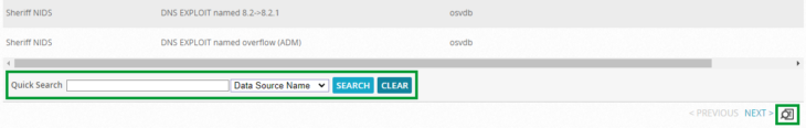 Quick Search box for cross-correlation rules.