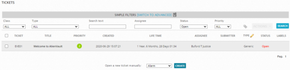 Tickets page
