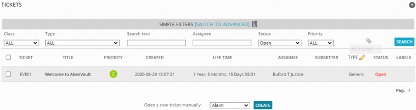Tickets page