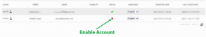 Enable active user accounts in Sheriff CSM.